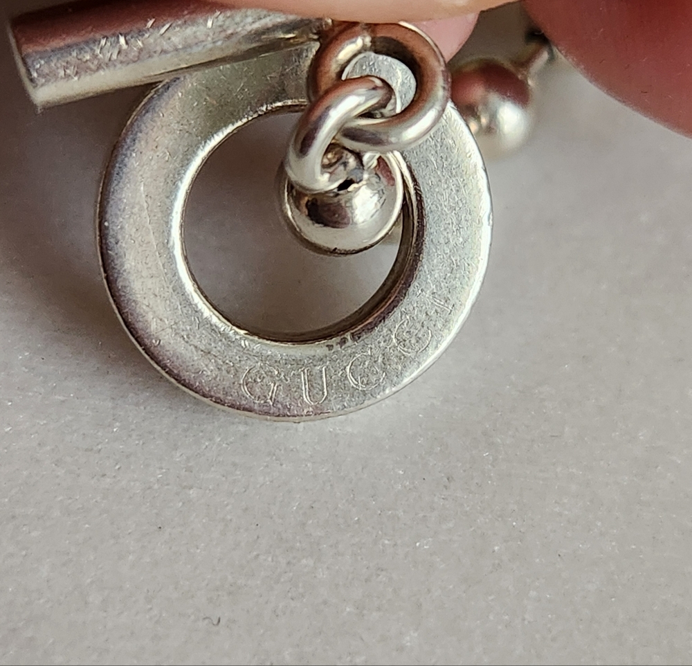 Gucci 925 Sterling Silver Beaded Toggle Bracelet - Picture 4 of 5